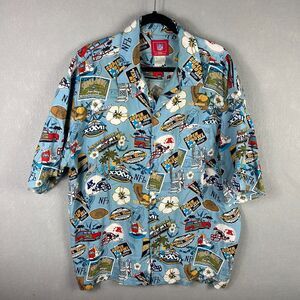 NFL Super Bowl XXXVII  San Diego Shirt Mens XL Blue Floral Hawaii Woodie Camp